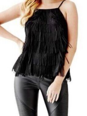Guess fringed cami, XL, cascading fringe, Festival Country Western Party